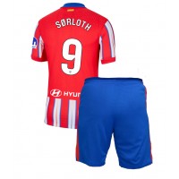 Camisa de Futebol Atletico Madrid Alexander Sorloth #9 Equipamento Principal Infantil 2024-25 Manga Curta (+ Calças curtas)